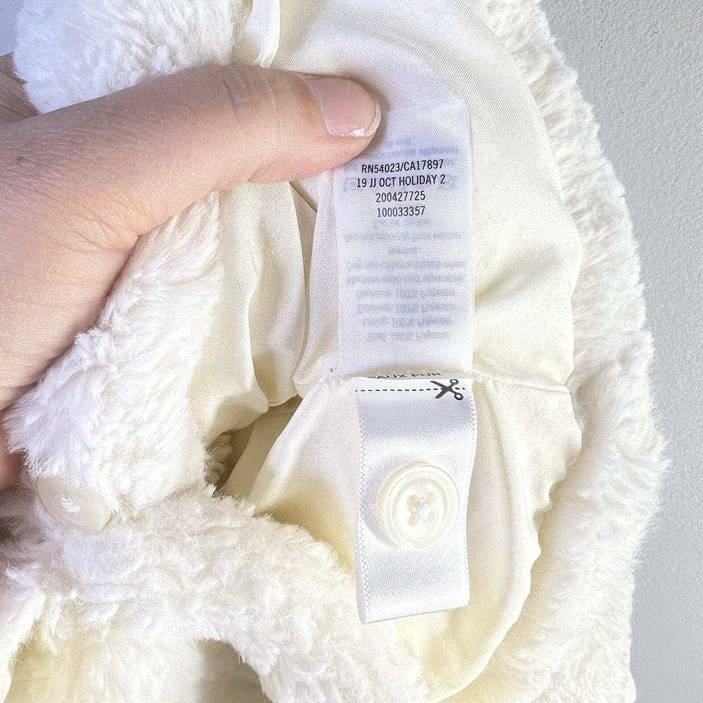 Janie & Jack Girls Sz 3 To‎ 4 Years Faux Fur White Jacket Holidays Special Event - Picture 10 of 12